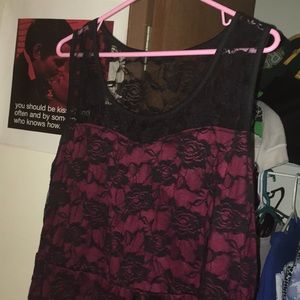 Maurice’s Red and Black Lace Tank Dress 2xl